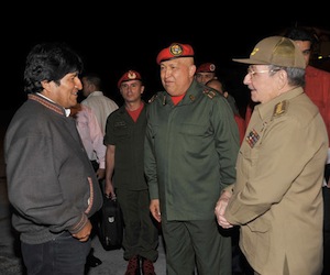 Raúl Castro recebe presidentes da Venezuela e Bolívia 